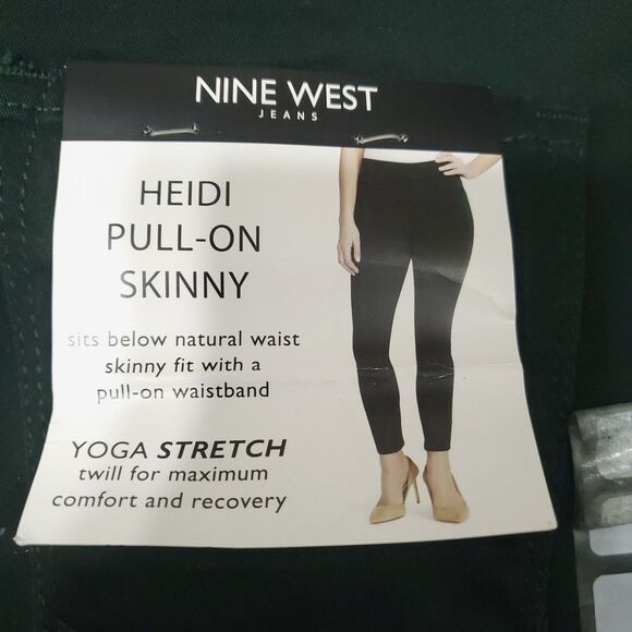 Nine West Women's Green, Heidi pull-on Skinny Yoga Stretch Twill Size 4 NWT - Picture 6 of 16